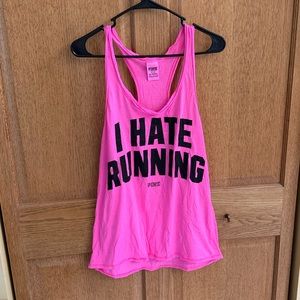 PINK I Hate Running Racerback Tank